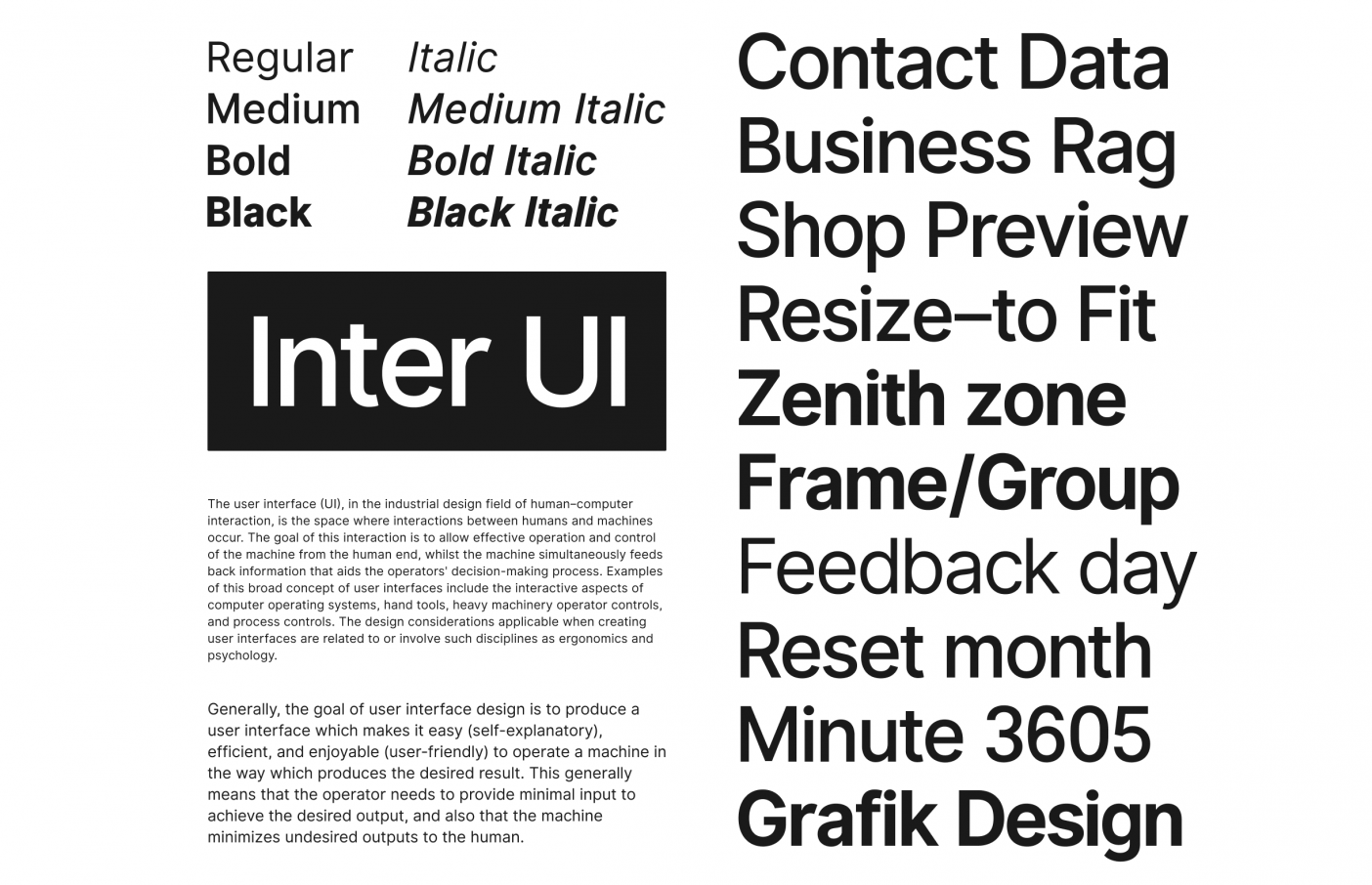 The Inter UI free font