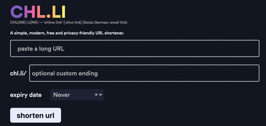 A simple, modern, free and privacy-friendly URL shortener